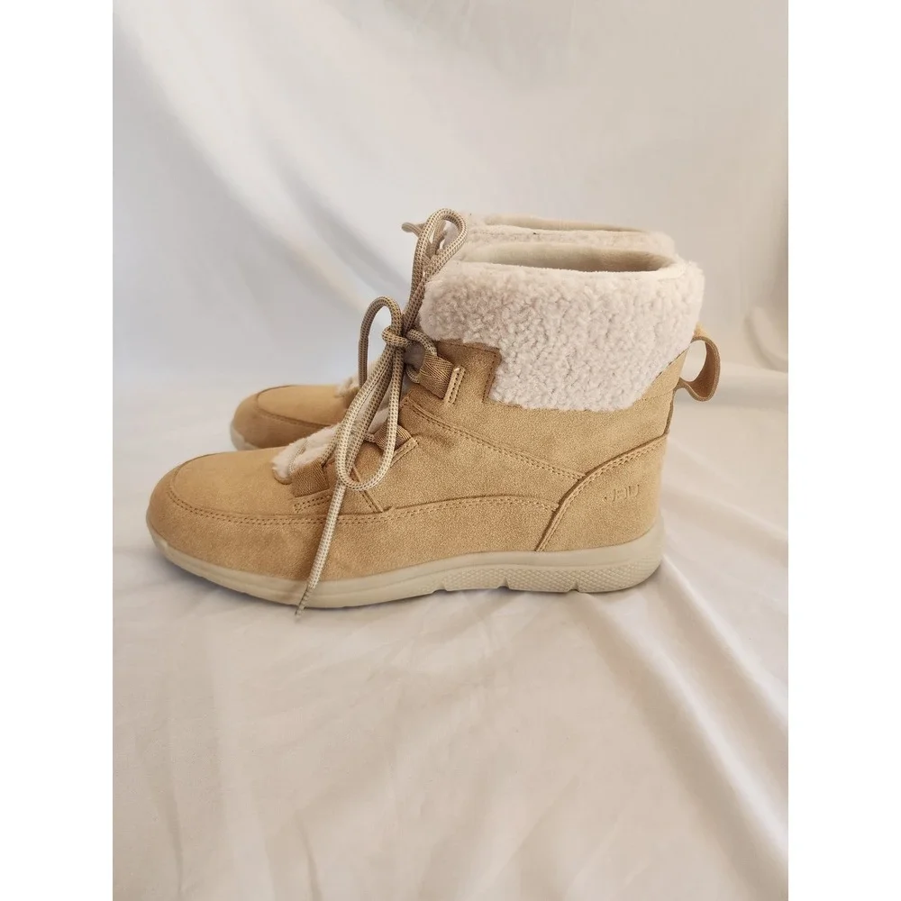 JBU by Jambu Freeze Tan Faux Fur Lined Winter Boots Womens 11 New All Terra Lace